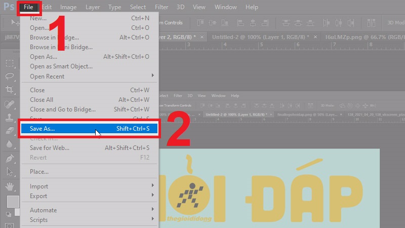 Tại mục File t&igrave;m chọn Save As